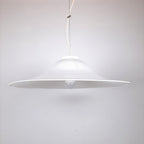 XL Mid-century white murano glass pendant lamp Italy 1970s Retro lighting Space age