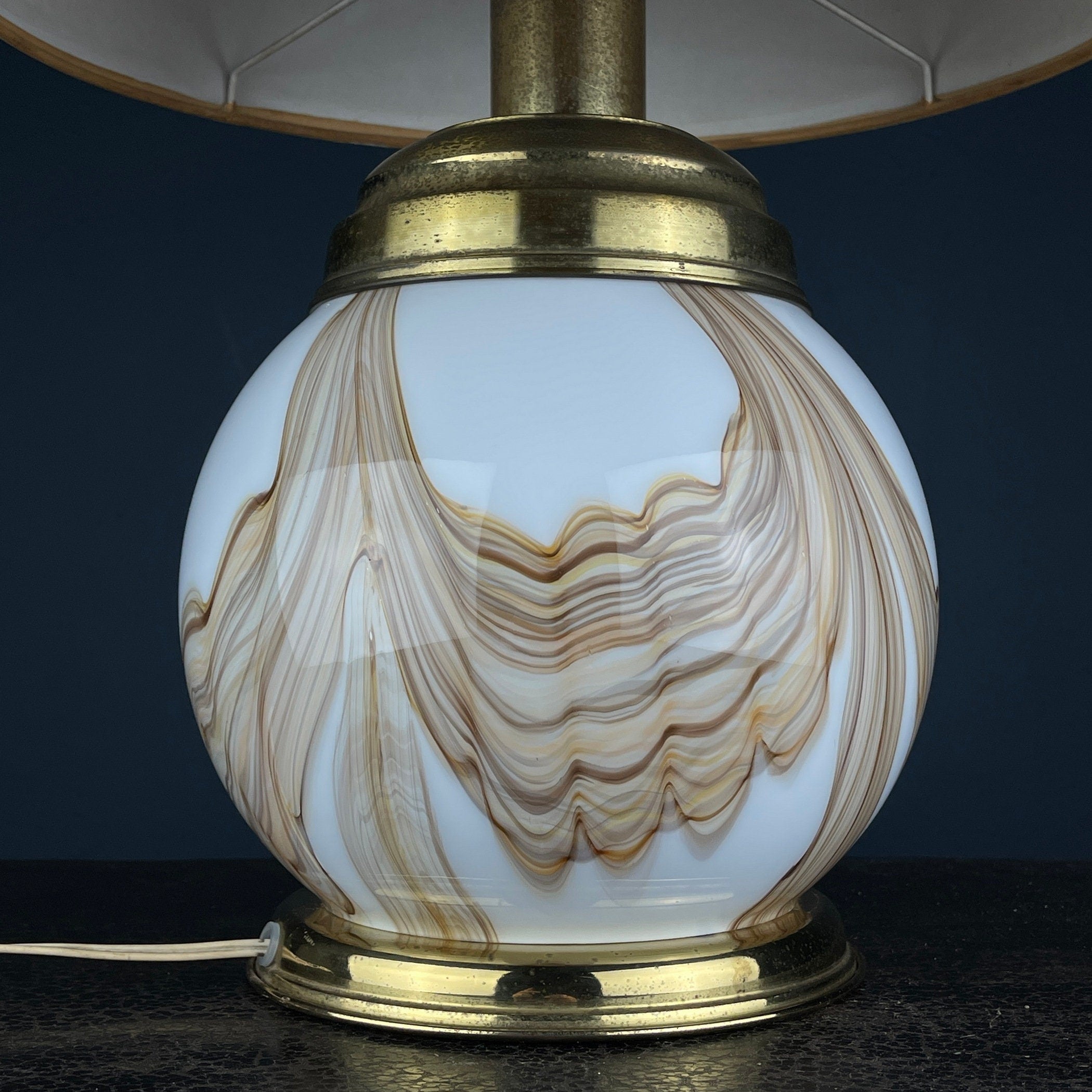 Murano table lamp Italy 1970s mid-century modern italian home decor