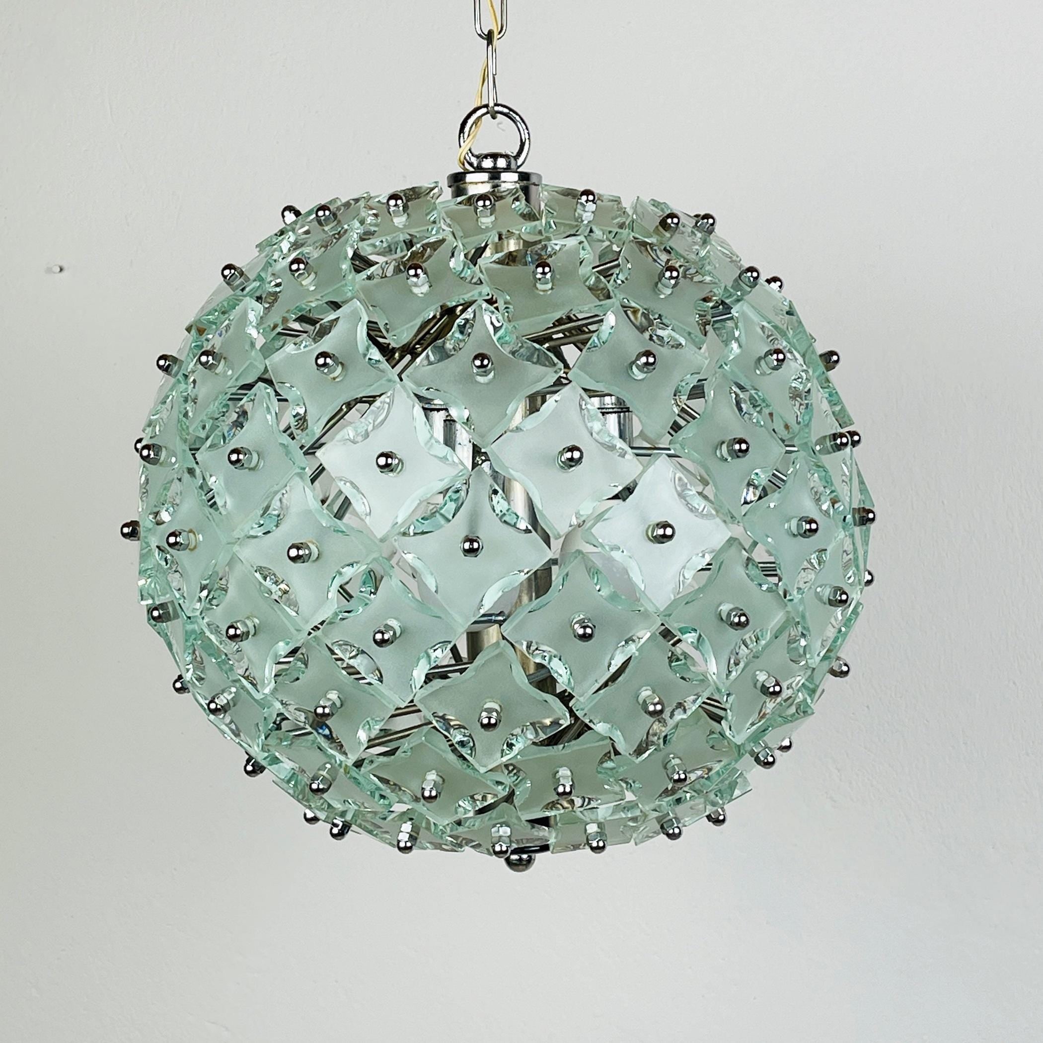 Vintage chandelier Sputnik by Fontana Arte, Italy 1960s, mid-century Italian modern