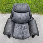 P60 lounge black chair by Vittorio Introini for Saporiti Italy 1960s