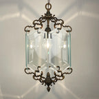 Vintage bronze pendant lamp, in style of Pietro Chiesa For Fontana Arte, Italy, 1950s