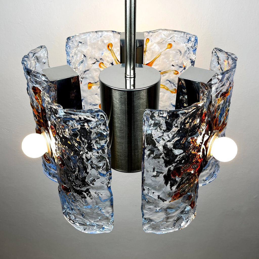 Mid-Century AV Mazzega Murano Glass Chandelier: Italian Space Age Lighting