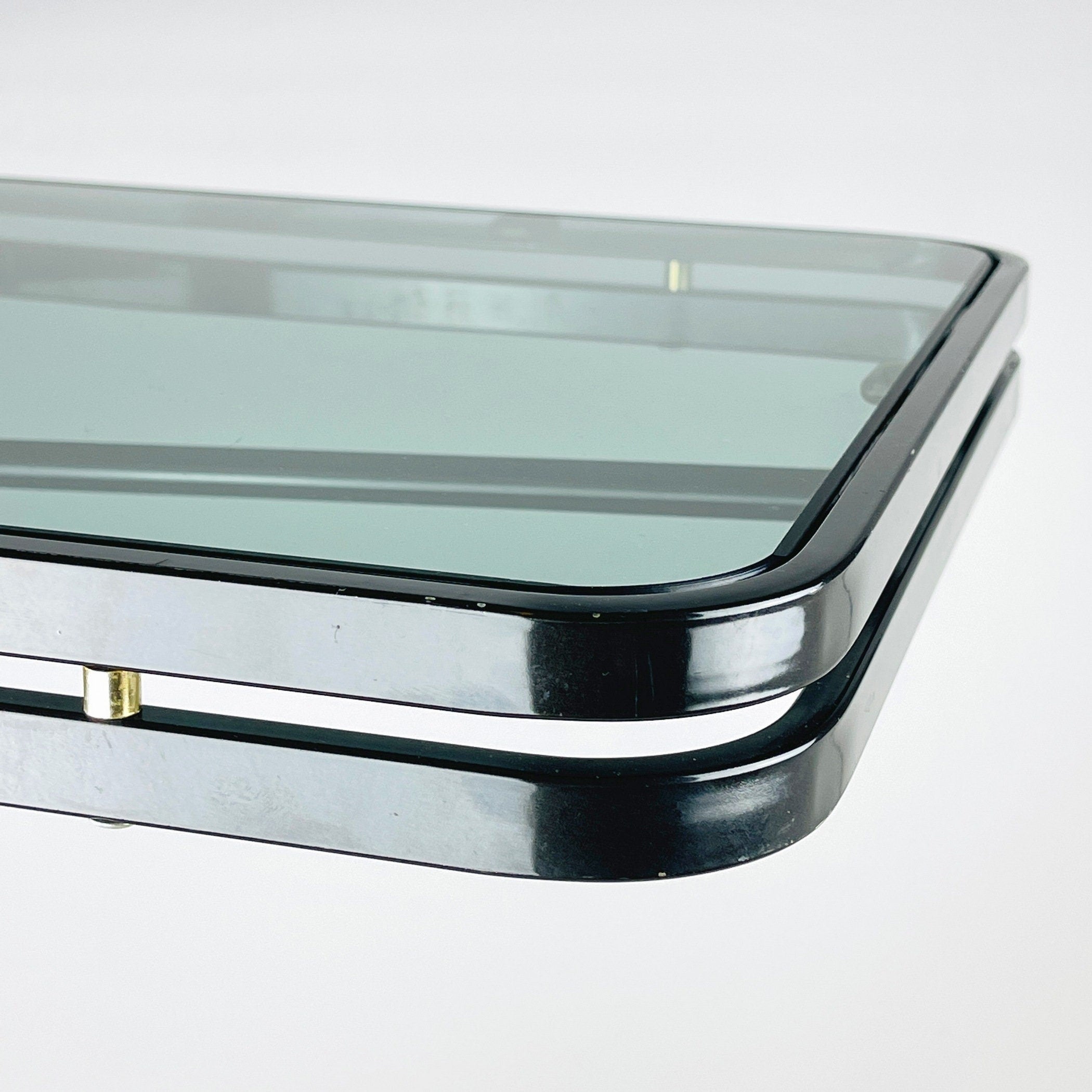 Large black coffee table by Allegri Arredamenti, Italy 1970s