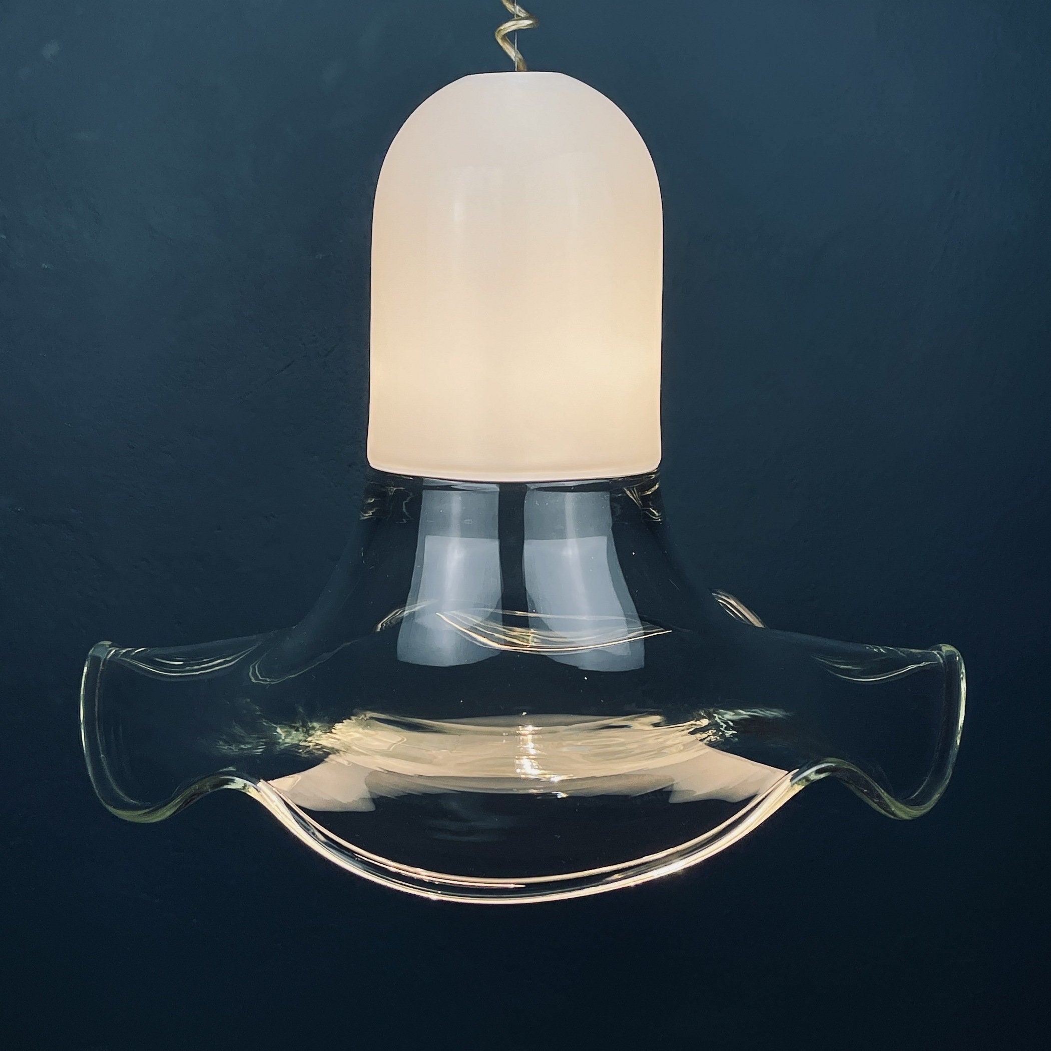 Murano Glass Pendant Lamp: Mid-Century Italian Lighting, 1970s