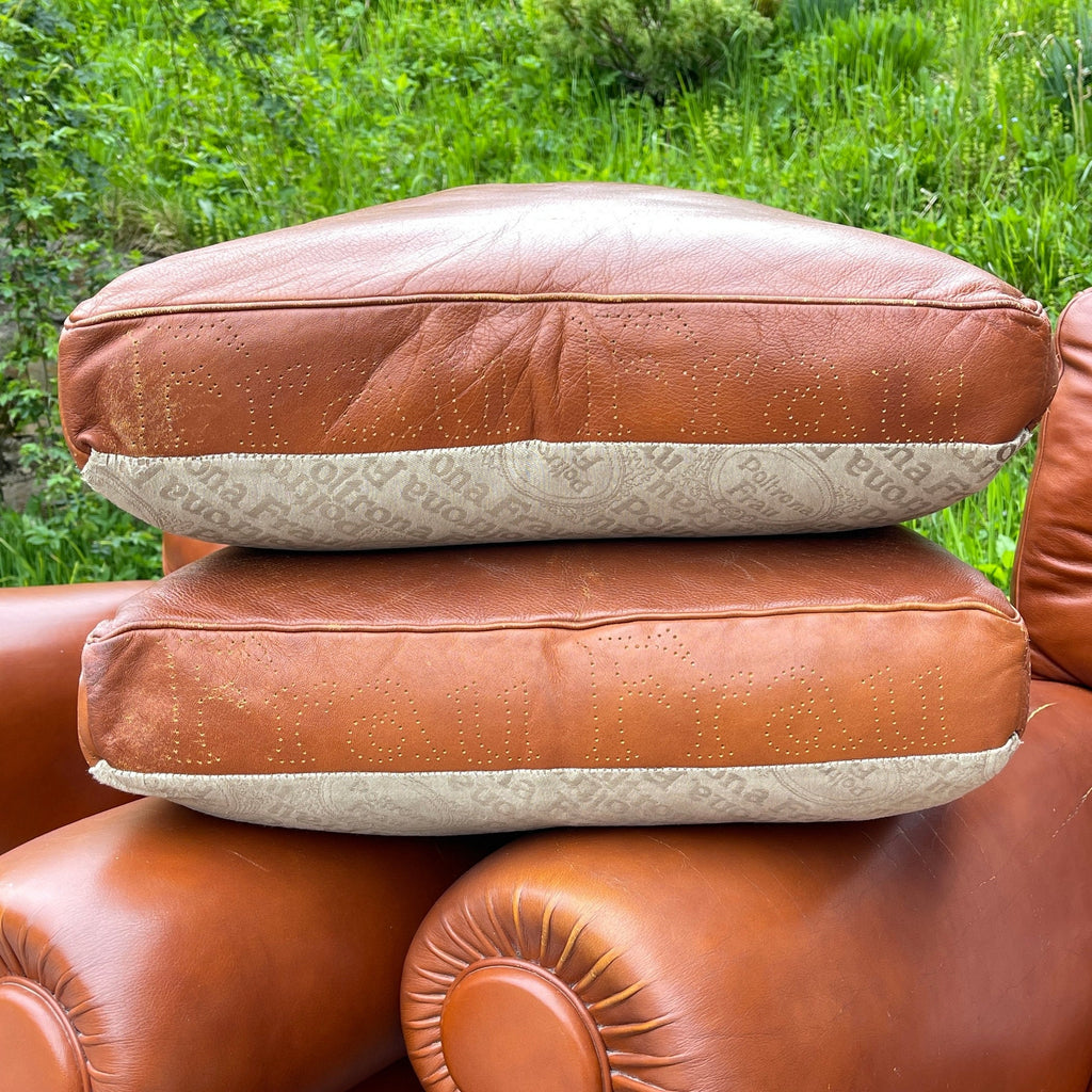 Poltrona Frau leather armchairs Edoardo Italy 1970s Set of 2