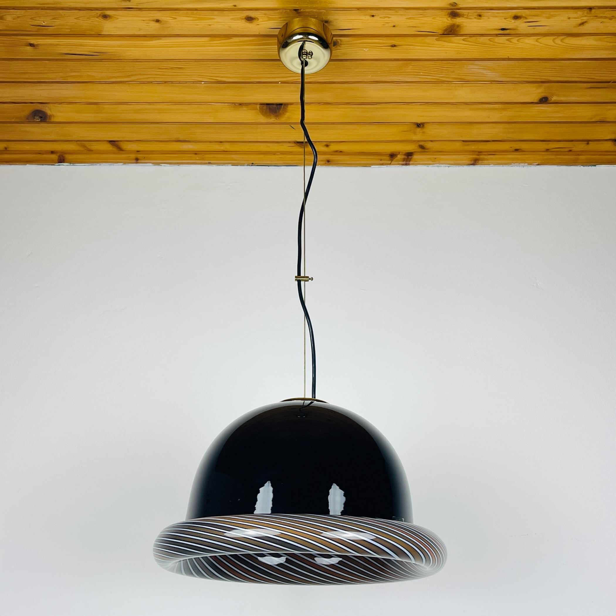 Vintage Murano black pendant lamp, Italy 1960s