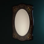 Vintage large wooden mirror, Italy 1970s