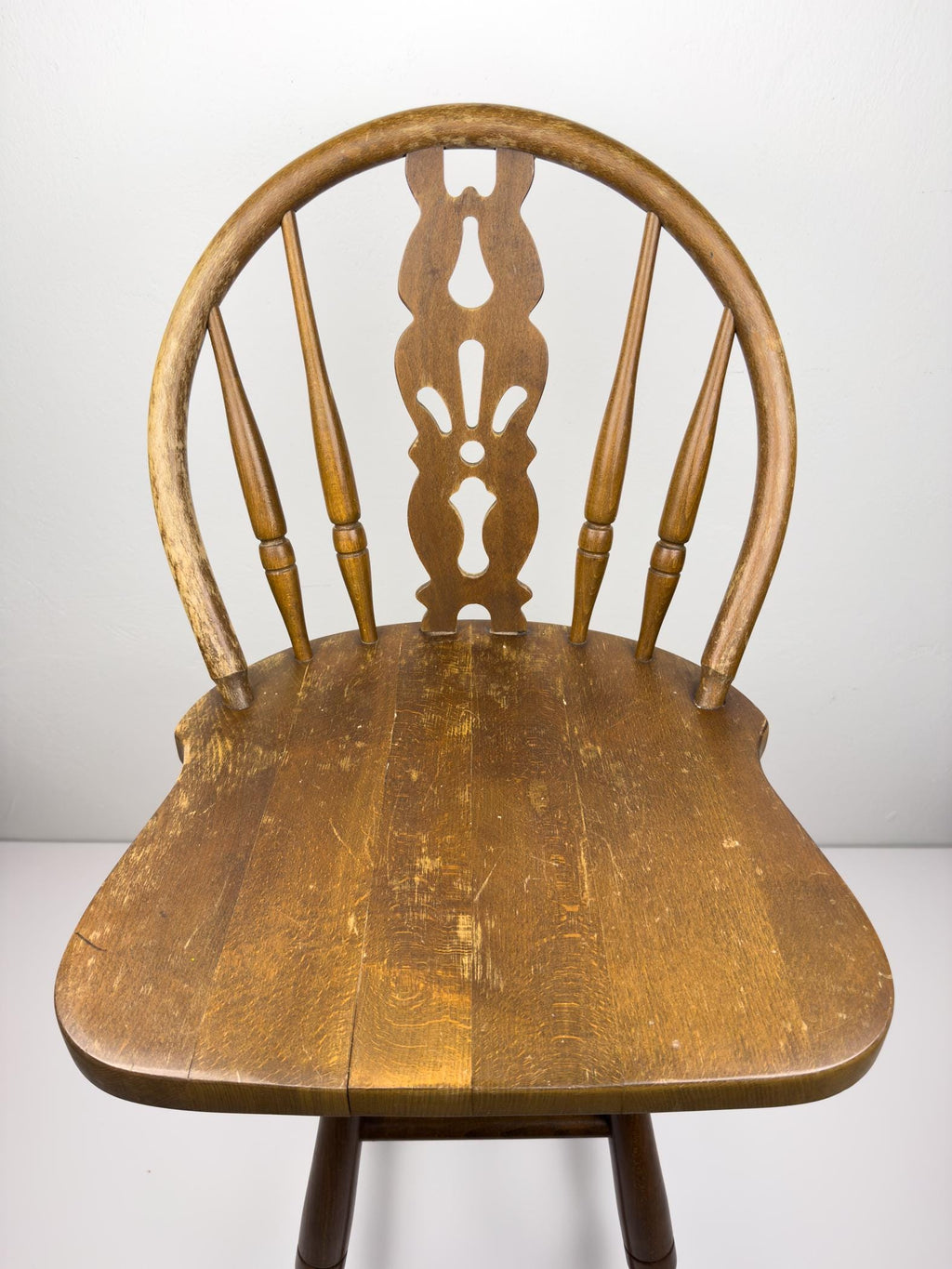 Vintage wooden bar swivel chair, Slovenia 1992