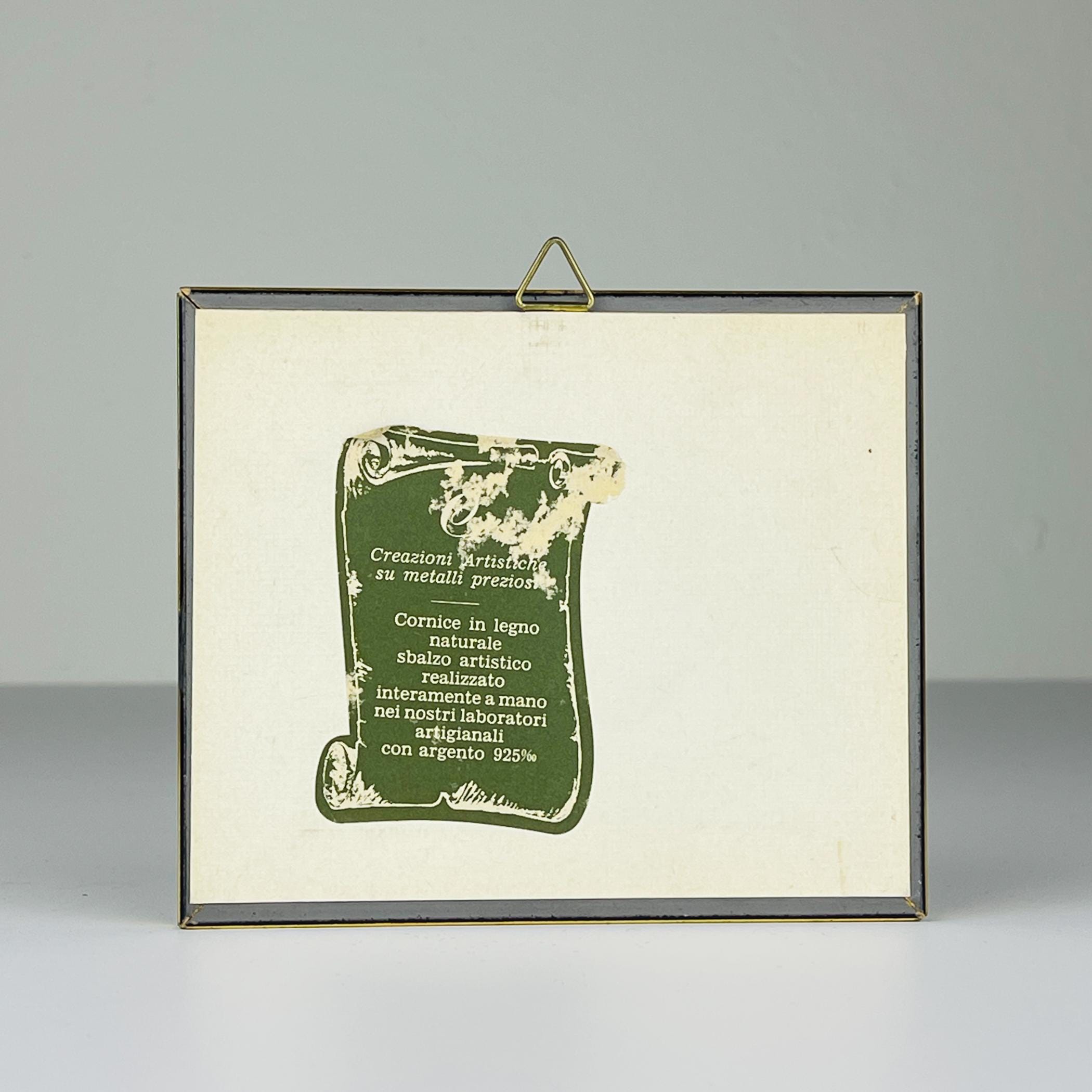 Vintage 925 Silver Pressed Art Framed, Italy, 1970s, Vintage home decor