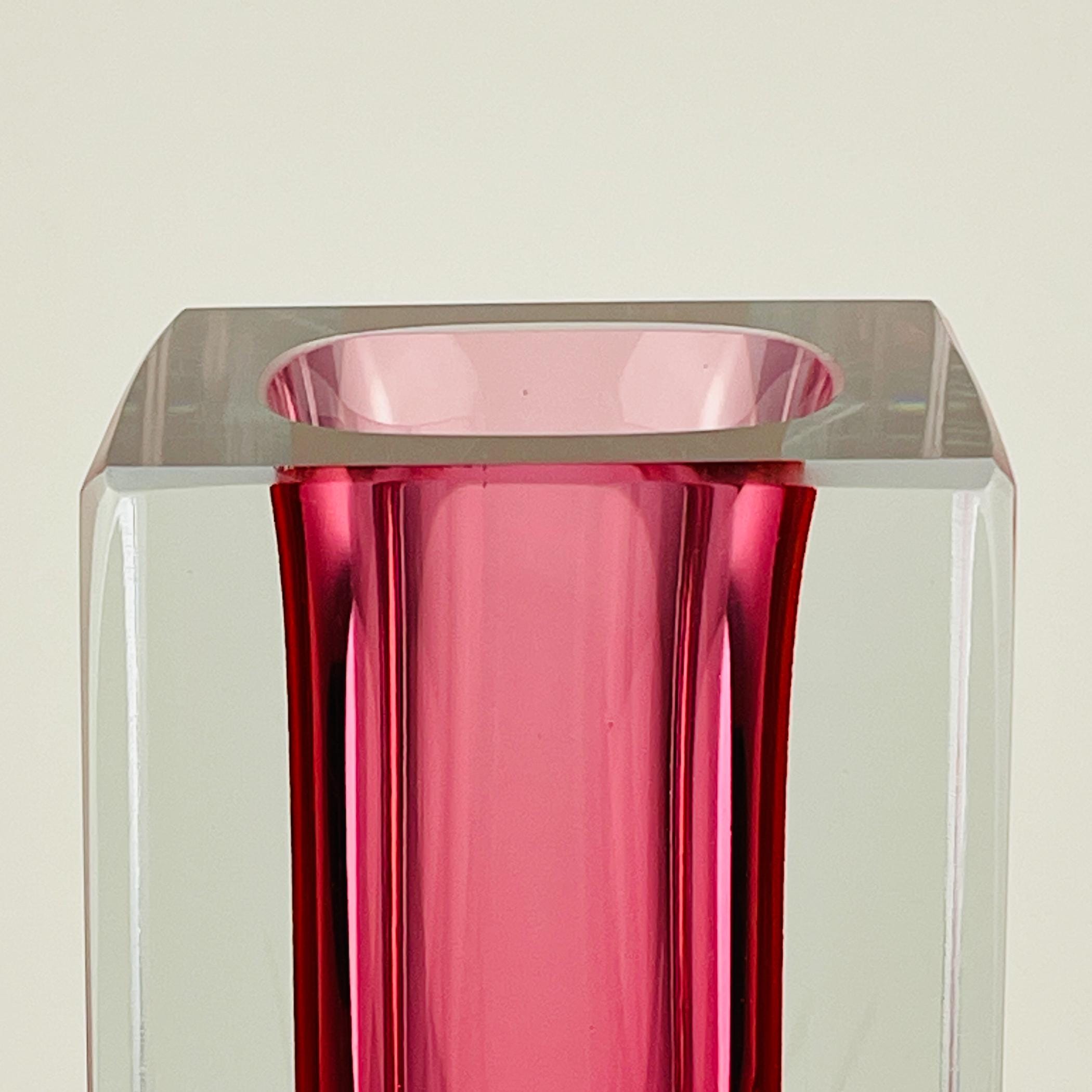 Original Sommerso Murano glass Vase by Pagnin & Bon, Italy 1960s, Vintage home decor