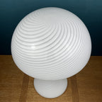 Large classic swirl Murano table lamp Mushroom Italy 1970s Mid-century italian modern