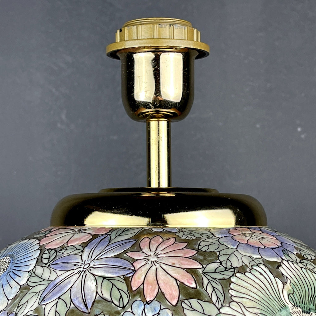 Vintage ceramic table lamp Flower Italy 1970s
