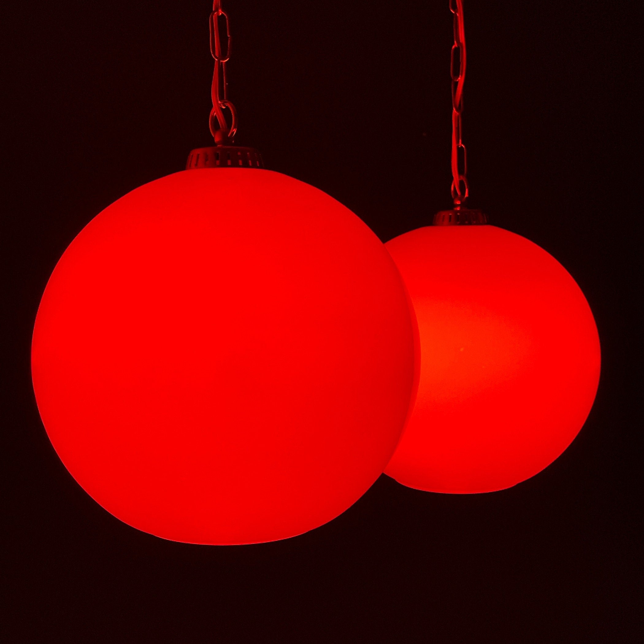Vintage Red Glass Pendant Lamp: Mid Century Modern Lighting, Yugoslavia 1980s
