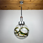 Vintage Large Swirled Murano Glass Pendant Lamp by Vistosi, Italy 1970s, Mid-century modern