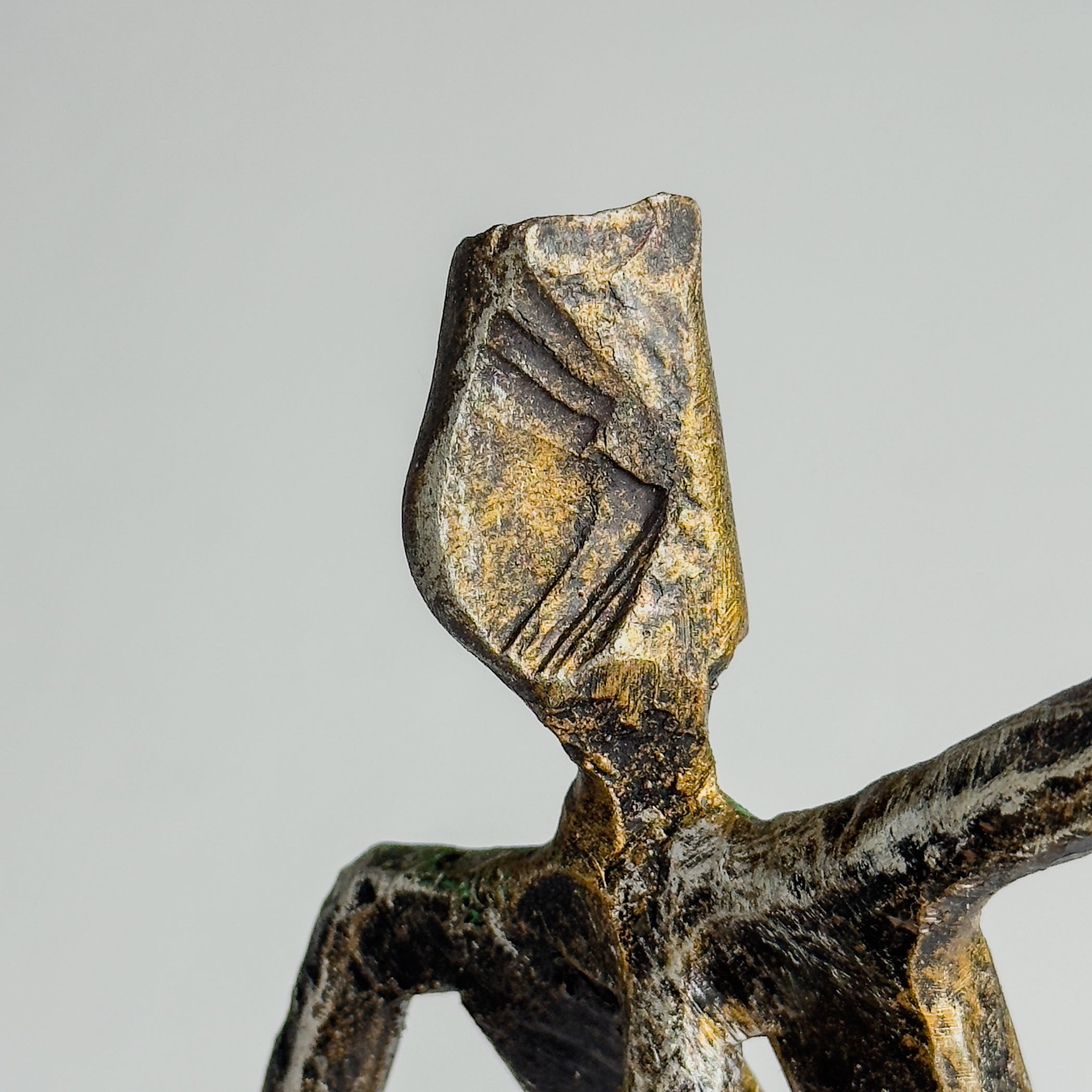 Vintage metal Brutalist sculpture Bicyclist by Salvino Marsura, Italy 1980s