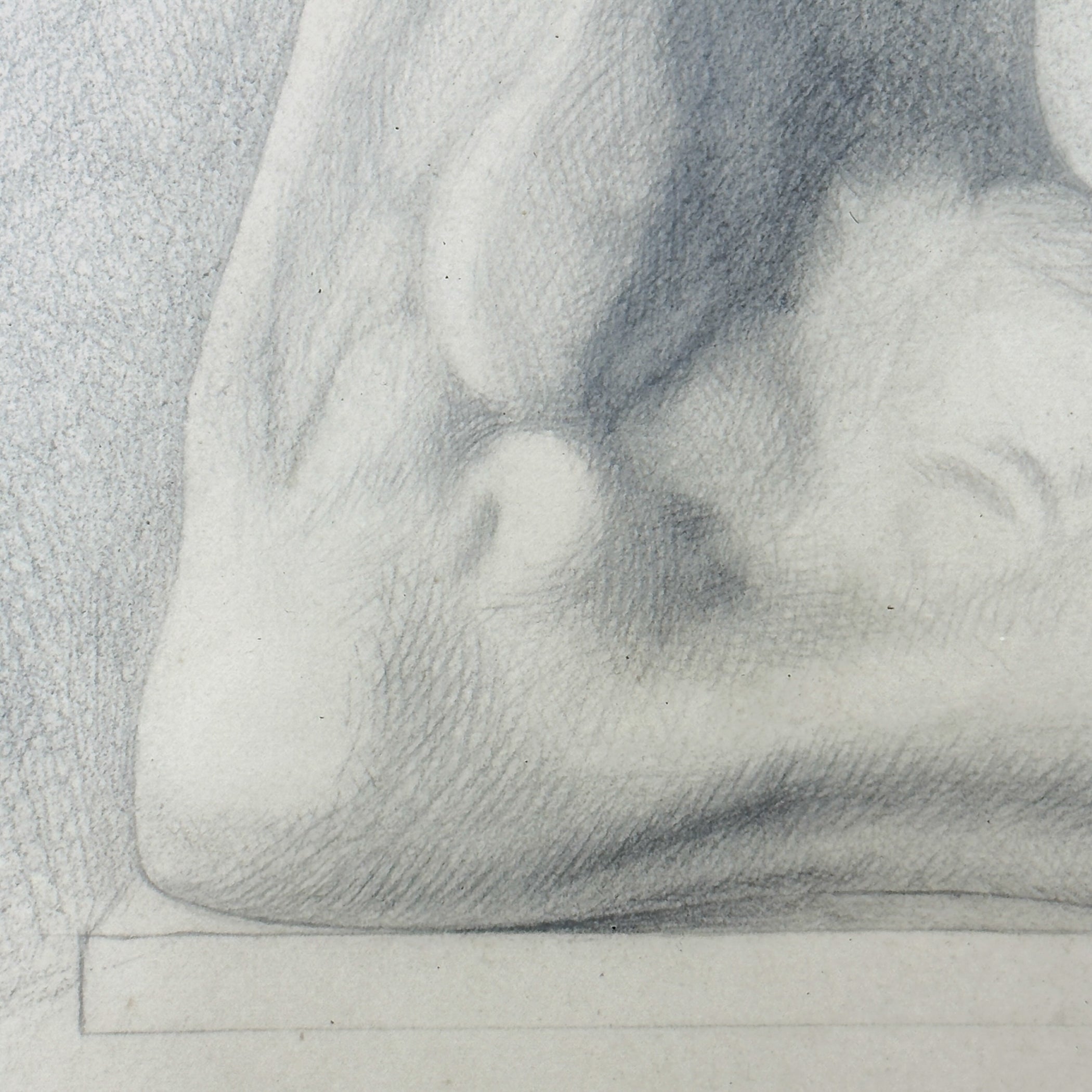 Antique pencil drawing Feet, artist F. Mucke, Austria 1802