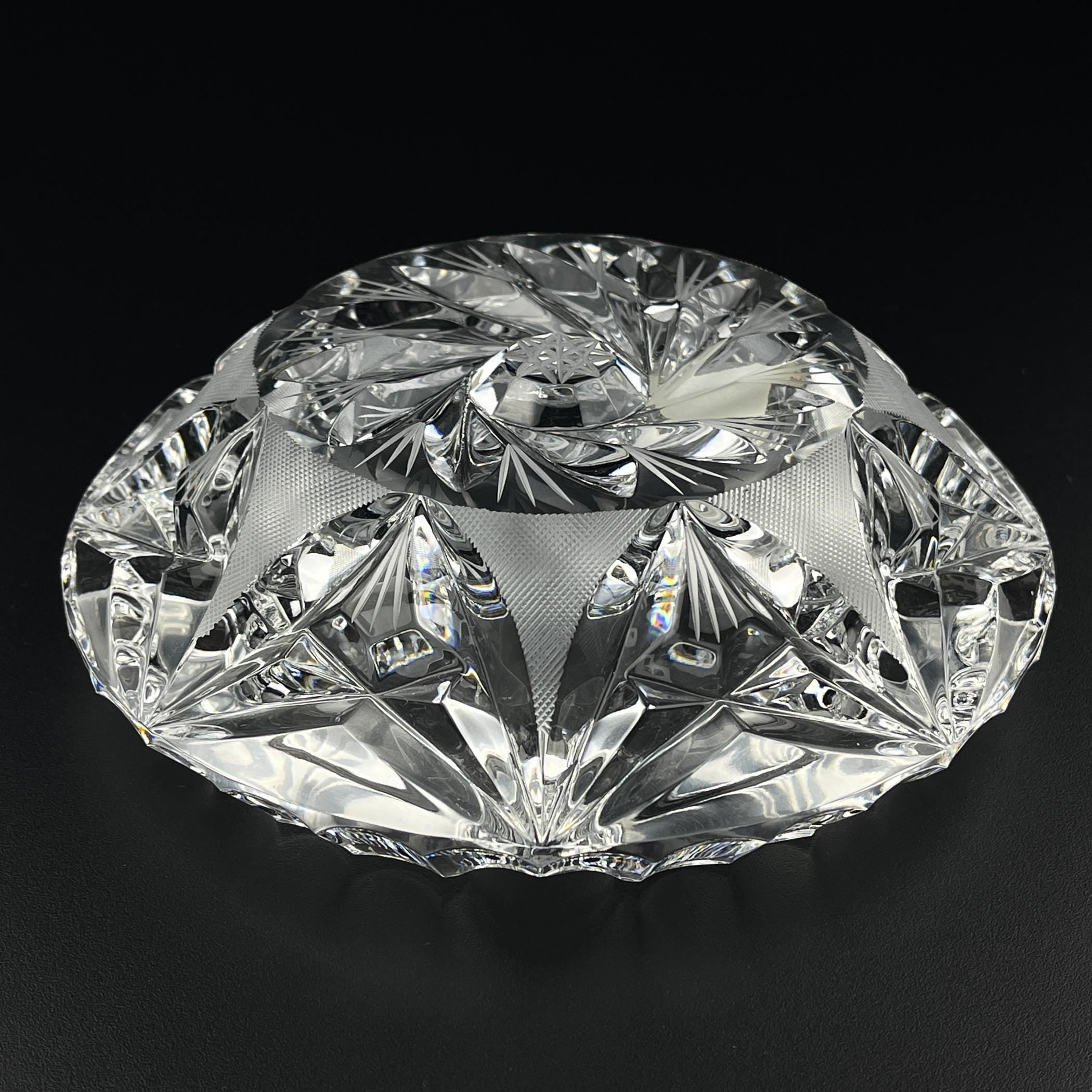 Retro Bohemian glass ashtray by Bohemia Crystal, Czech Republic, 1990s, Vintage home decor