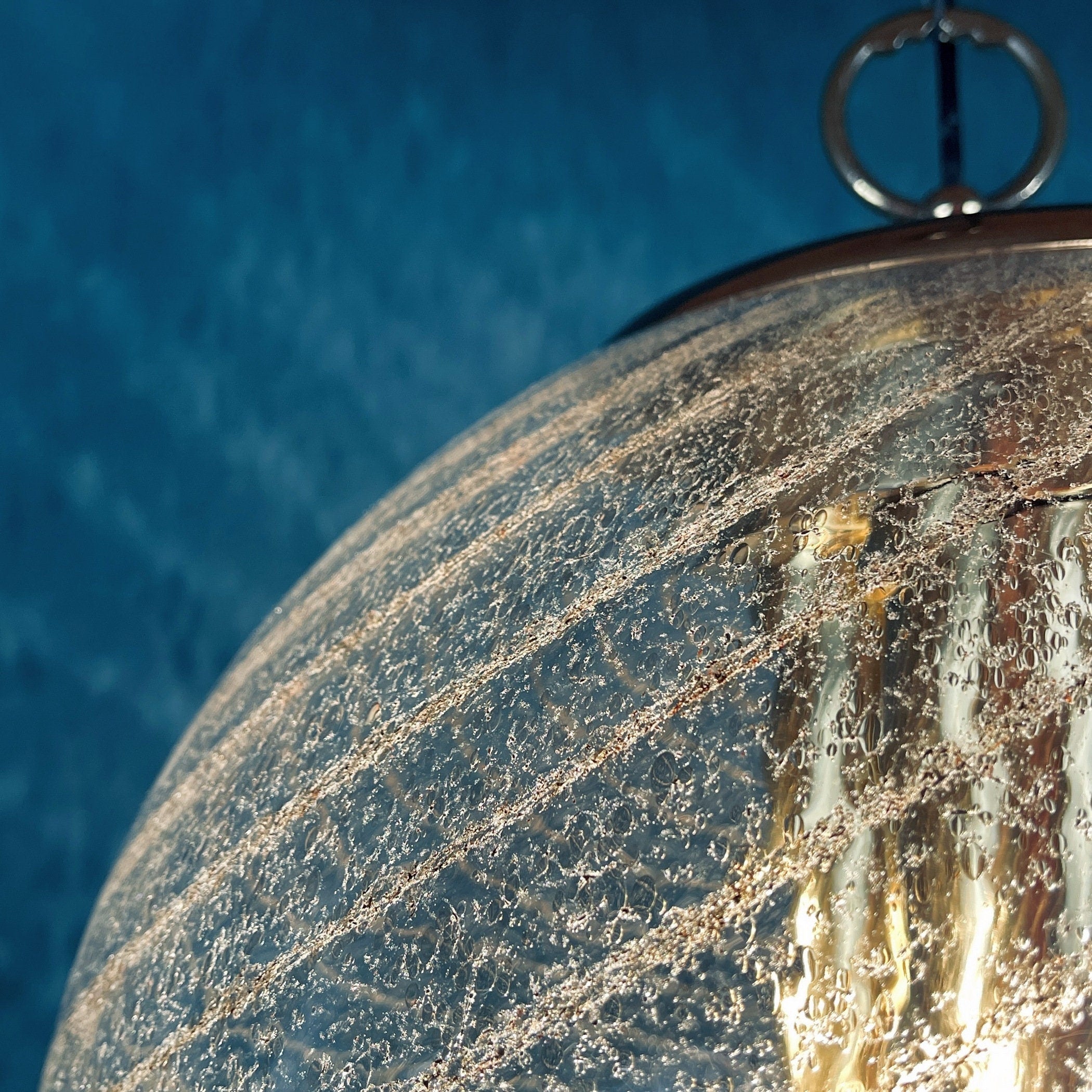 Vintage La Murrina Swirled Murano Glass Pendant Lamp - 1970s Italian Lighting