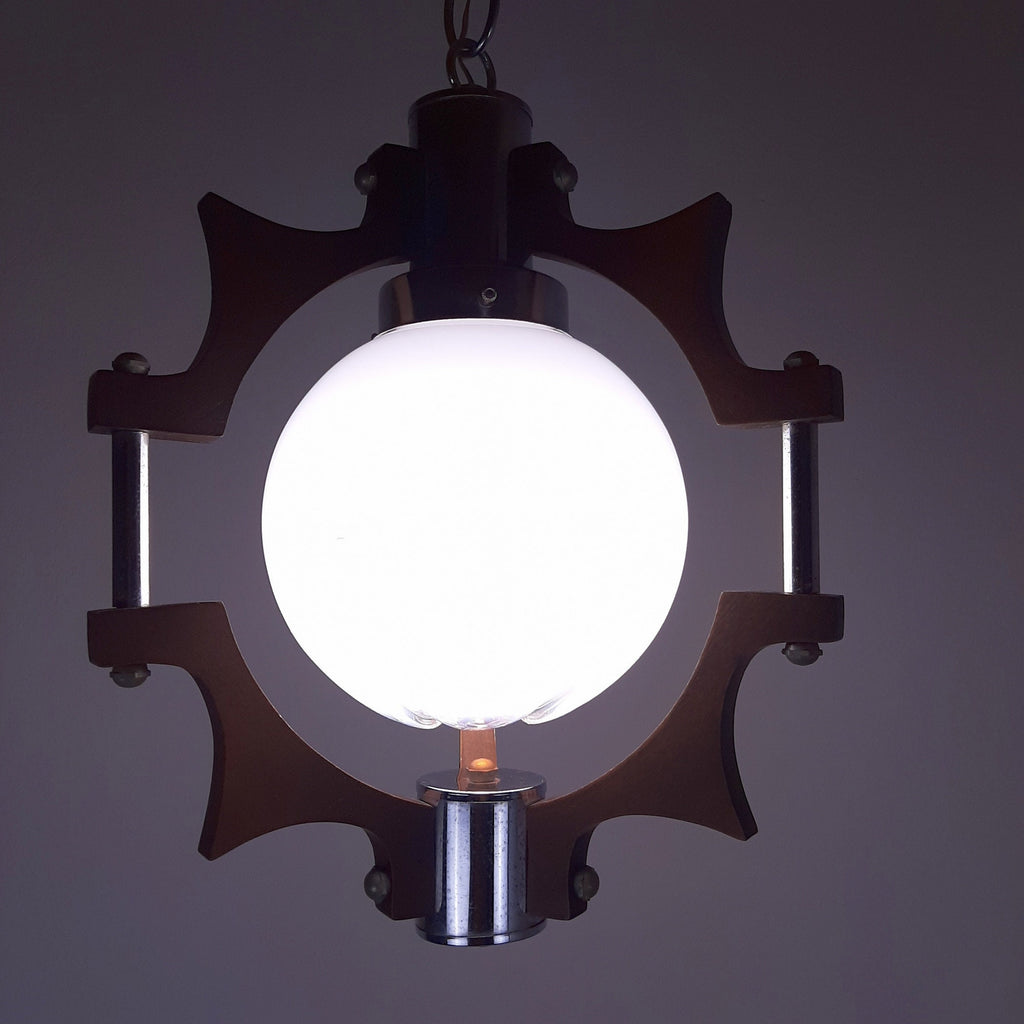 Vintage murano pendant lamp Mazzega Italy 1970s MCM Space Age