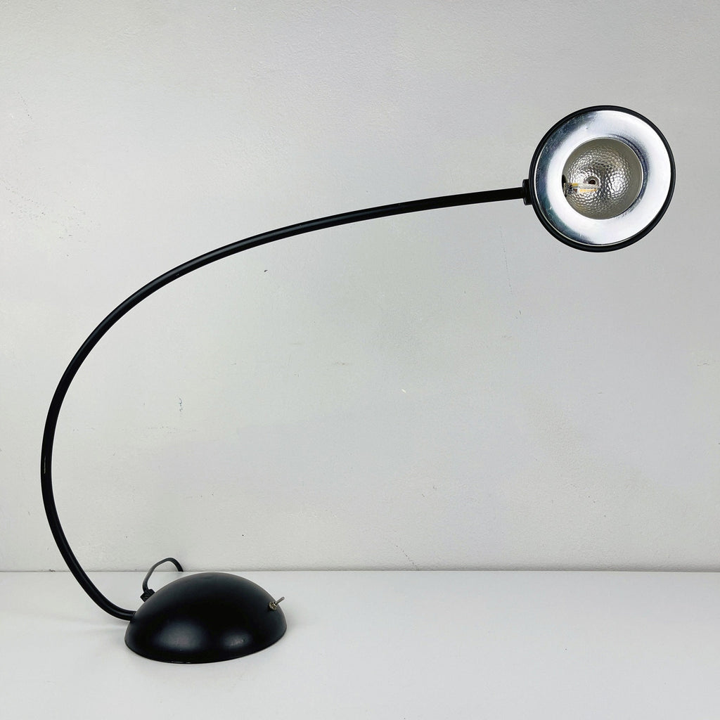 Retro black desk lamp by C. Zaffaroni, Turate (Como), Italy 1980s, retro home office
