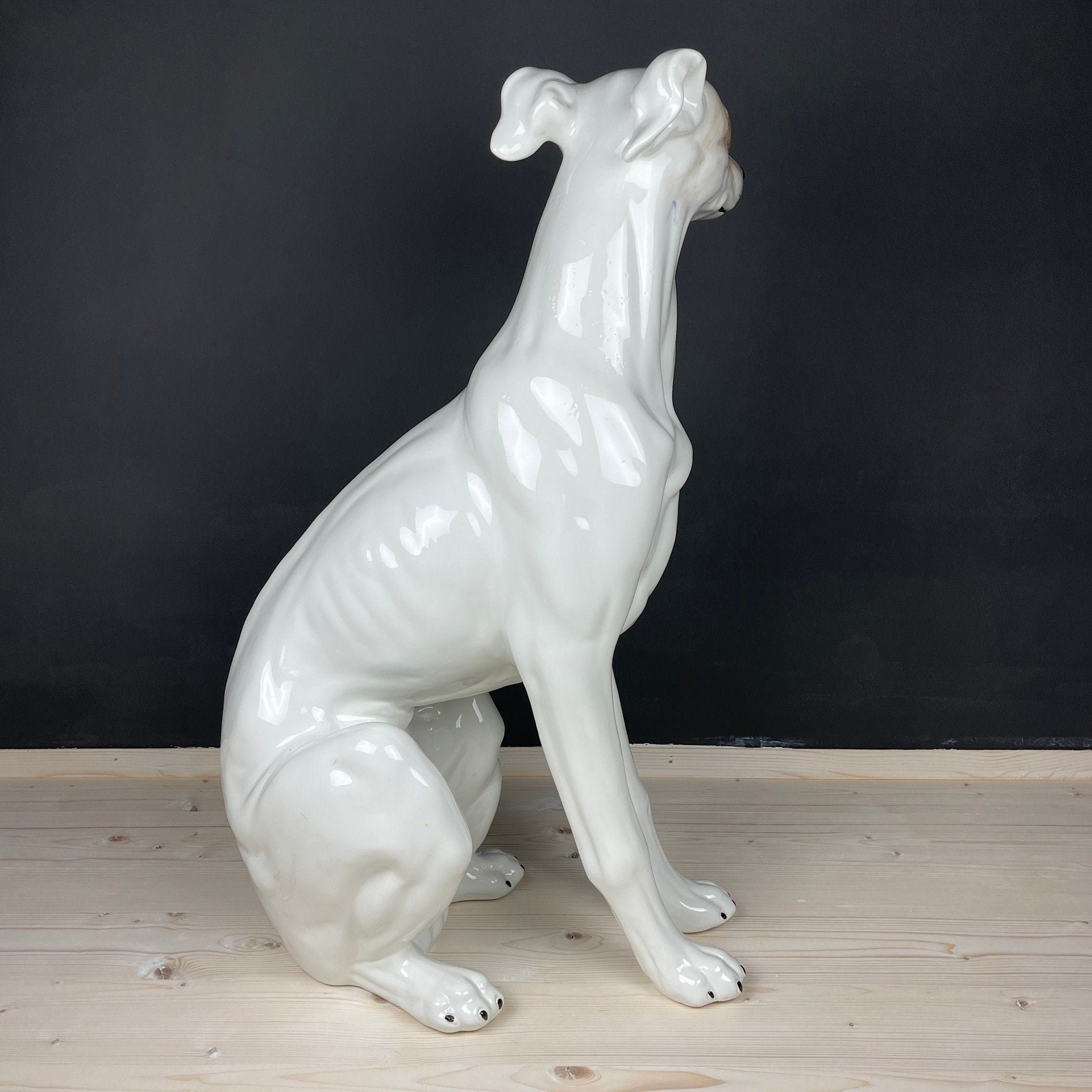 Large ceramic sculpture of Dog from Bassano, Italy 1980s, Vintage decor, Italian pottery