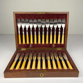 Antique Silver Plated Set Fish Knifes & Forks for 12 people, Sheffield England, 1910s