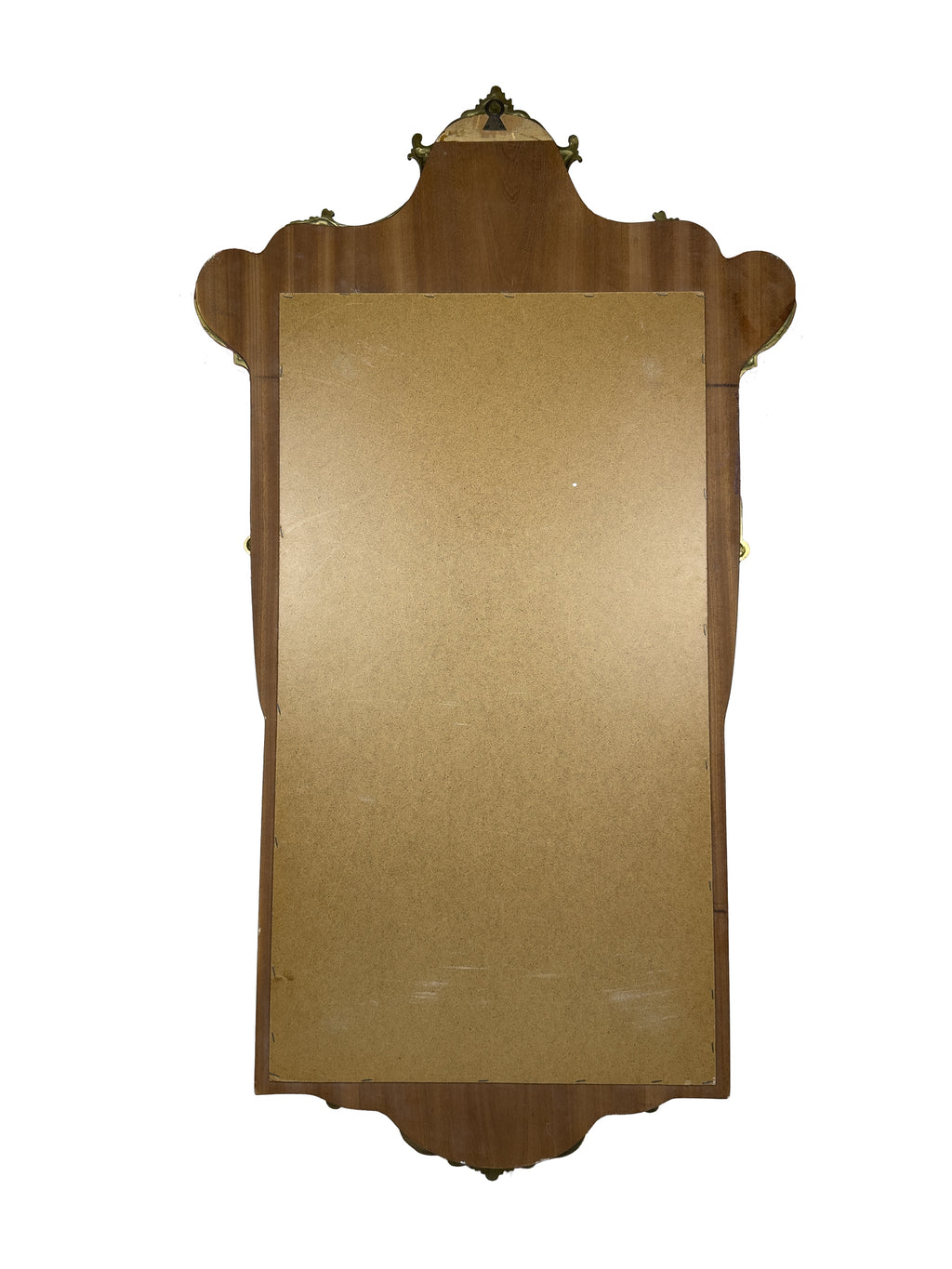 Vintage Large Wooden Wall Mirror, Italy 1950s