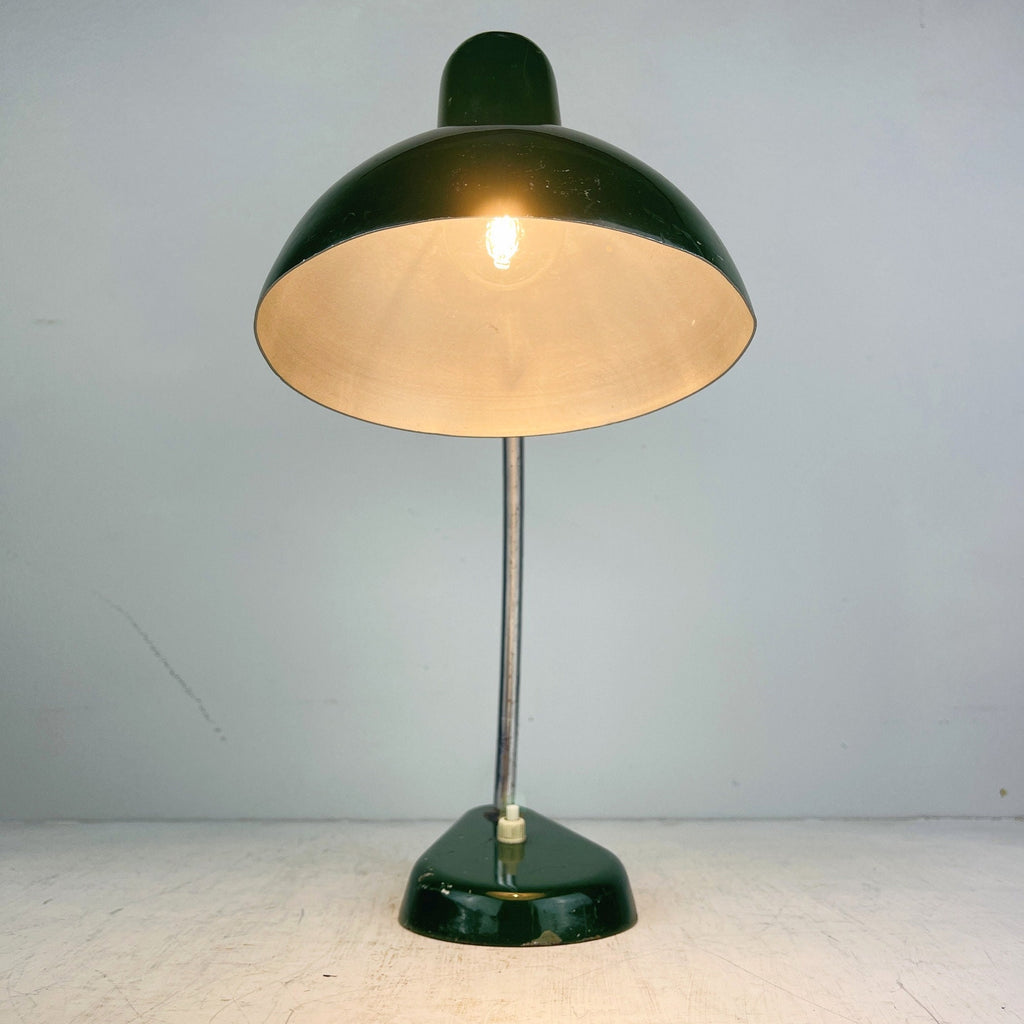 Mid-Century Green Metal Desk Lamp: A.R. TORINO Italy 1950s