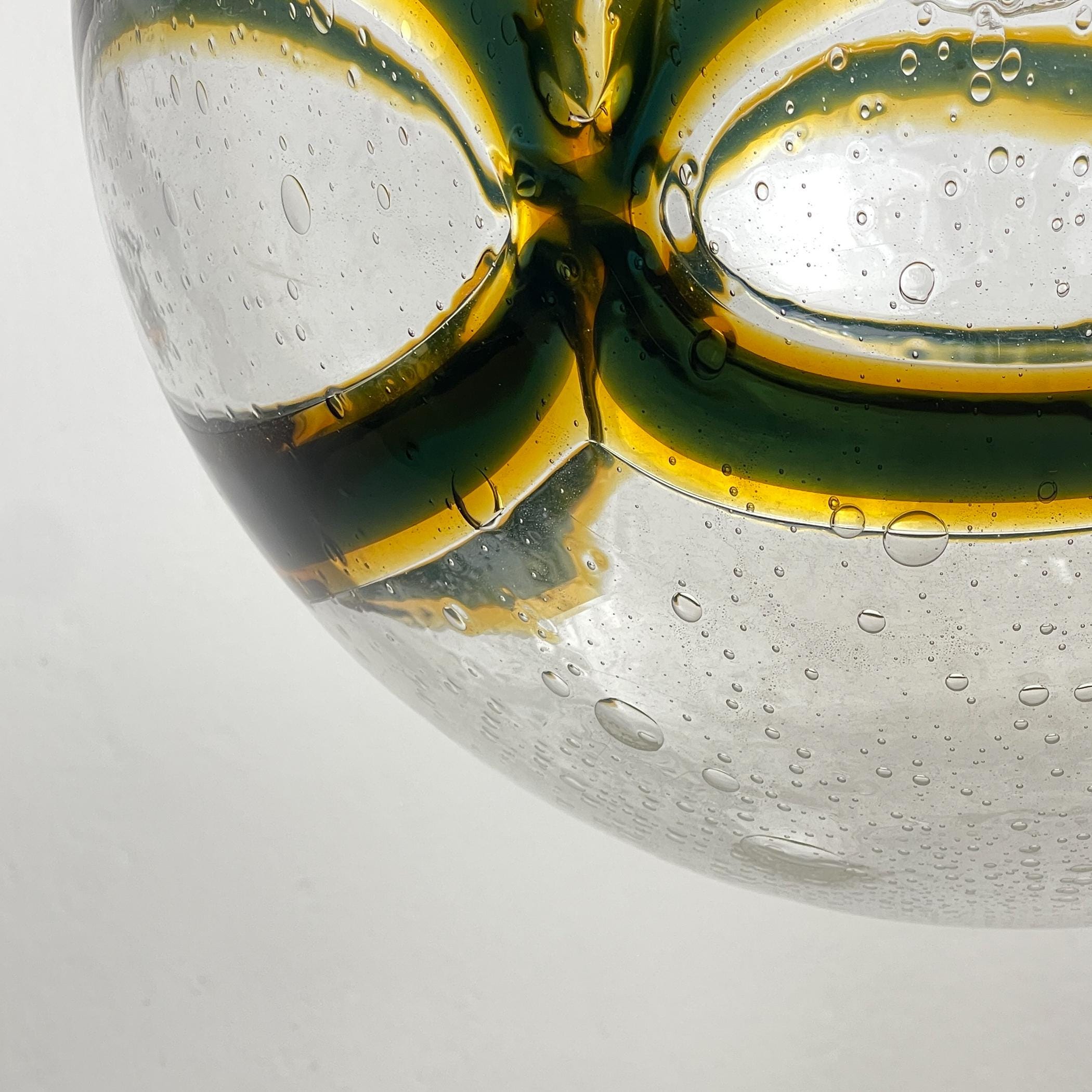 Vintage Large Swirled Murano Glass Pendant Lamp by Vistosi, Italy 1970s, Mid-century modern