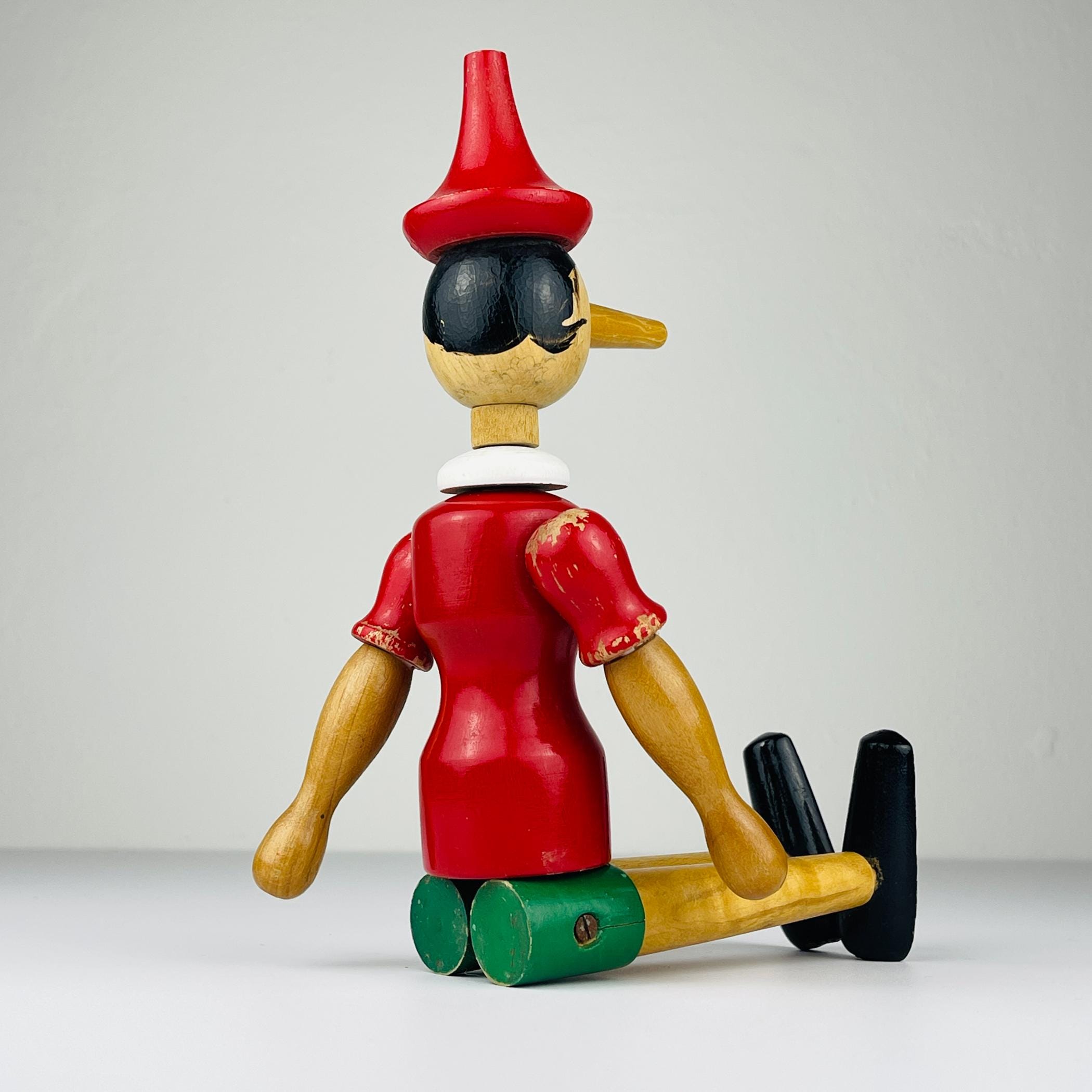 Vintage wooden toy Pinocchio, Italy, 1960s, Vintage home decor