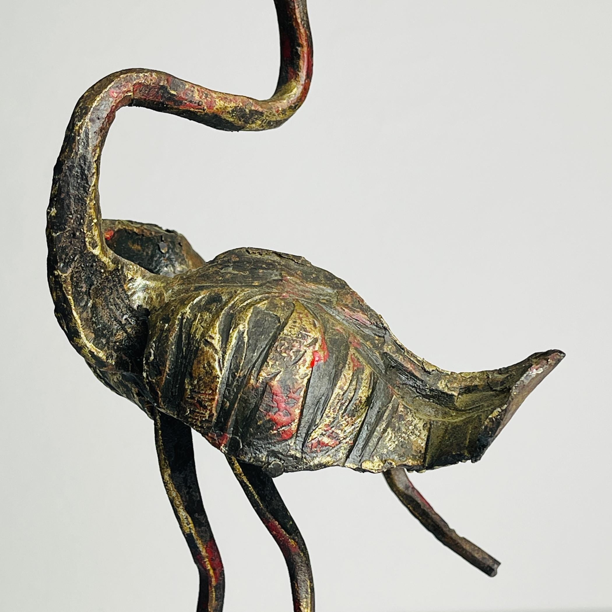 Vintage metal Brutalist sculpture Bird by Salvino Marsura, Italy 1950s, Mid-century Modern