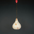 Mid-century multicolor opaline murano glass pendant lamp by Stilnovo Italy 1950s