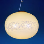 Classic beige murano pendant lamp Vetri Murano Italy 1970s Italian mid-century modern lighting