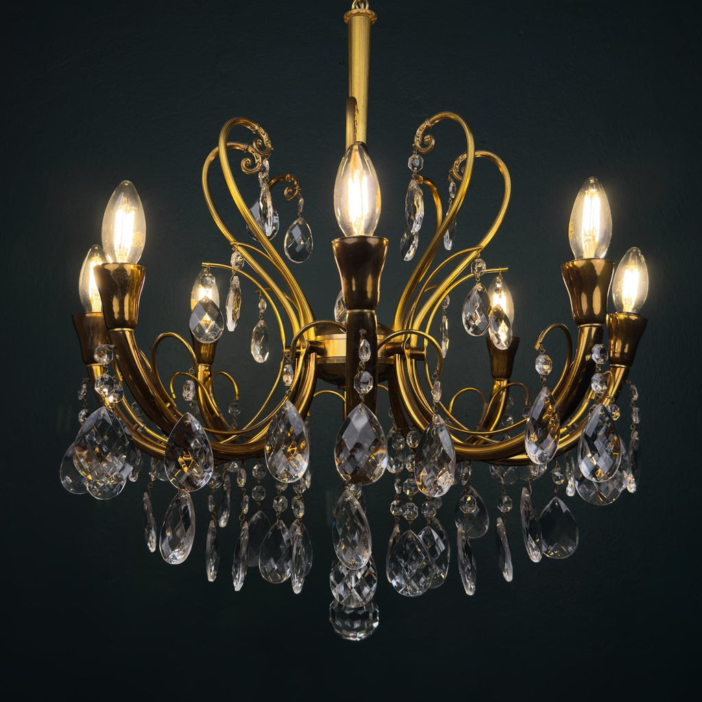Vintage crystal chandelier, Italy 1950s