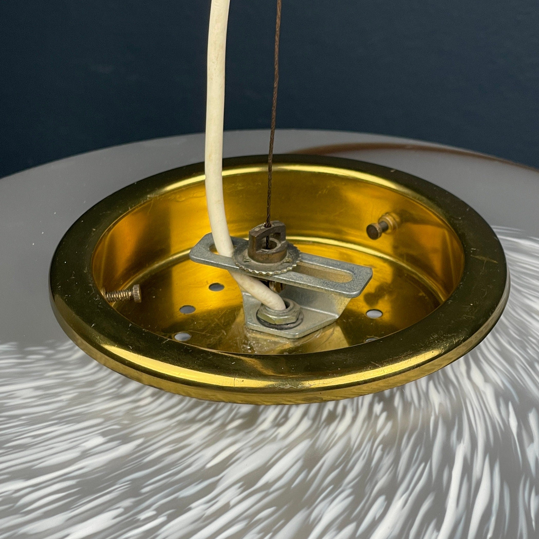 Large swirl murano glass pendant lamp Vetri Murano Italy 1970s