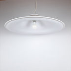 XL Mid-century white murano glass pendant lamp Italy 1970s Retro lighting Space age