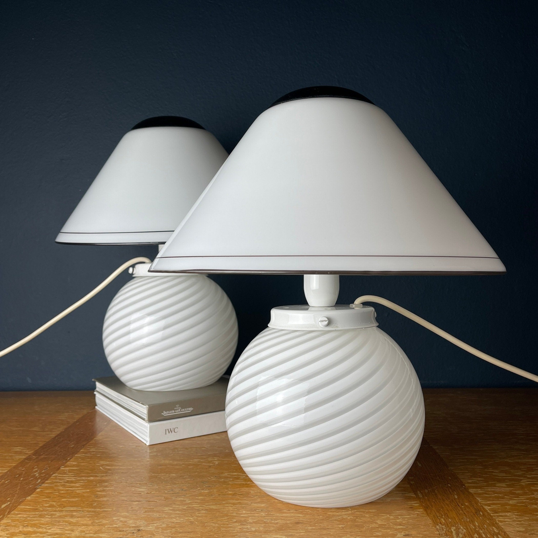 Murano Mushroom Table Lamps: Italian Modern Retro Decor, 1970s, Set of 2