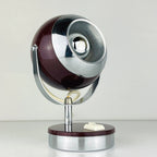 Mid-century cherry desk lamp Eyeball Italy 60s Retro lighting Space Age Atomic