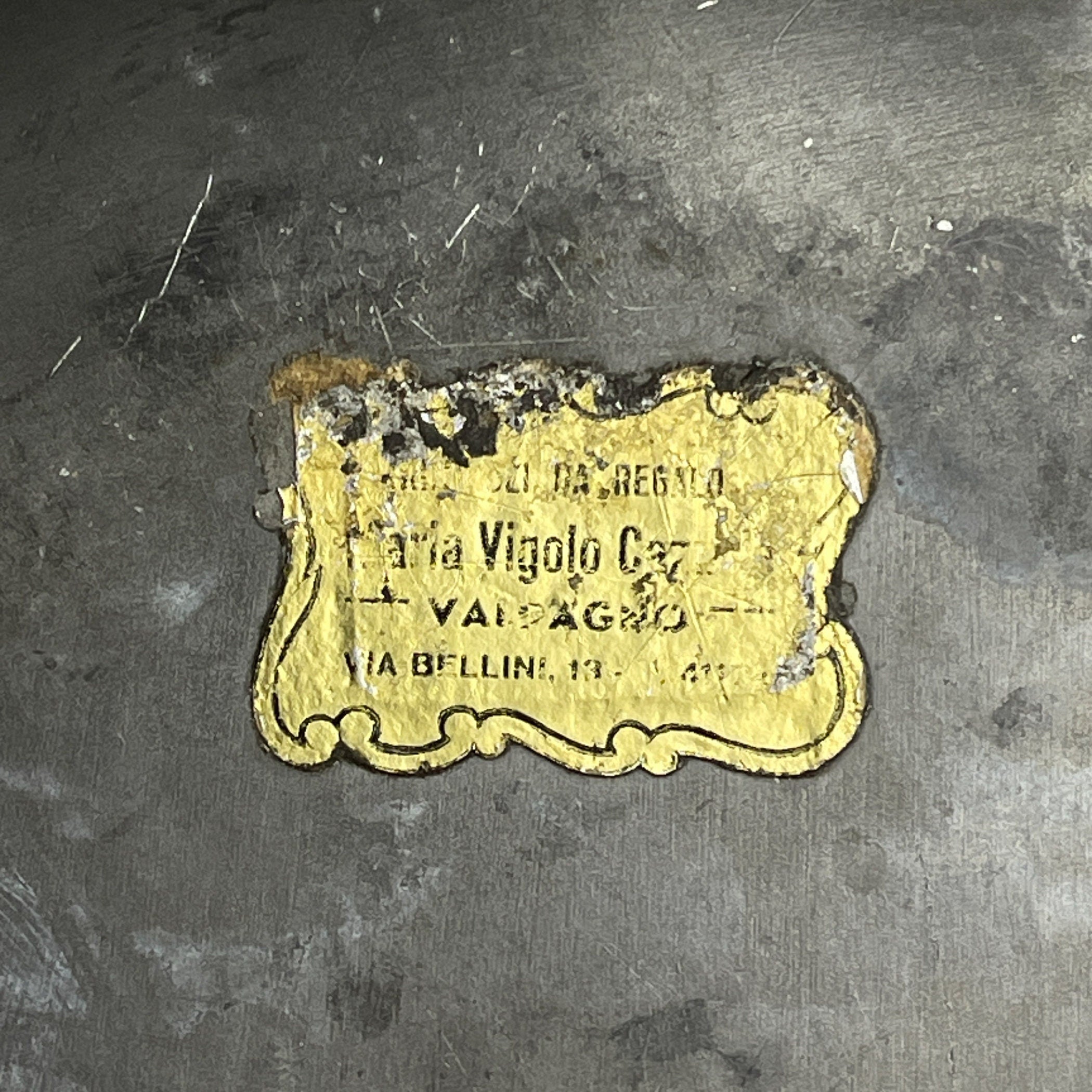 Antique pewter tray or fruit bowl, Italy, 1900s