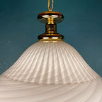 Vintage Murano Glass Pendant Lamp: Swirl Italian Lighting, 1970s