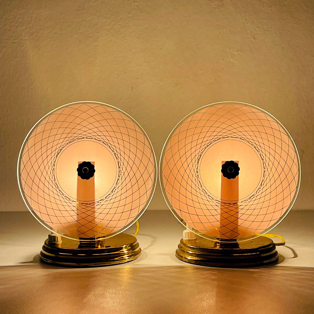 Vintage Italian Table Lamps: Mid-Century Modern Space Age UFO Lights