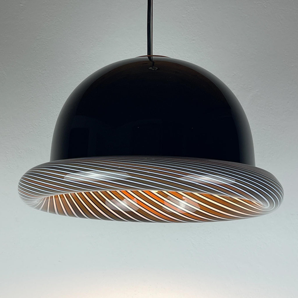 Vintage Murano black pendant lamp, Italy 1960s