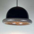 Vintage Murano black pendant lamp, Italy 1960s
