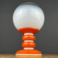 Vintage Opaline Glass Table Lamp: Italian Mid-Century Modern Lighting