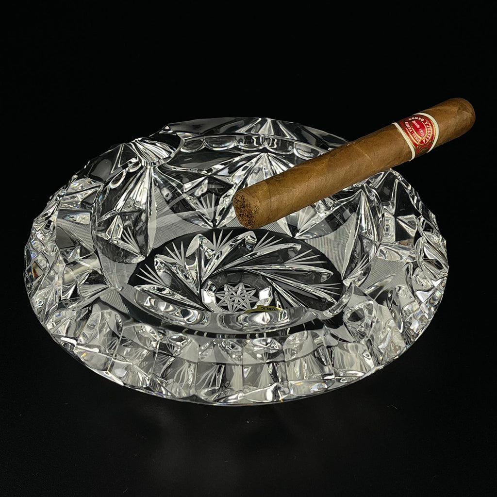 Retro Bohemian glass ashtray by Bohemia Crystal, Czech Republic, 1990s, Vintage home decor