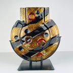 Arte Muranese Geometric Murano Glass Vases - Italian Home Decor - Set of 2