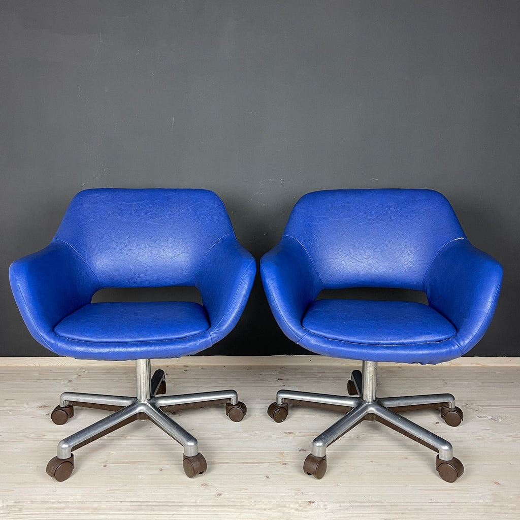 Mid-century office desk chairs Stol Kamnik Yugoslavia 1980s Set of 2
