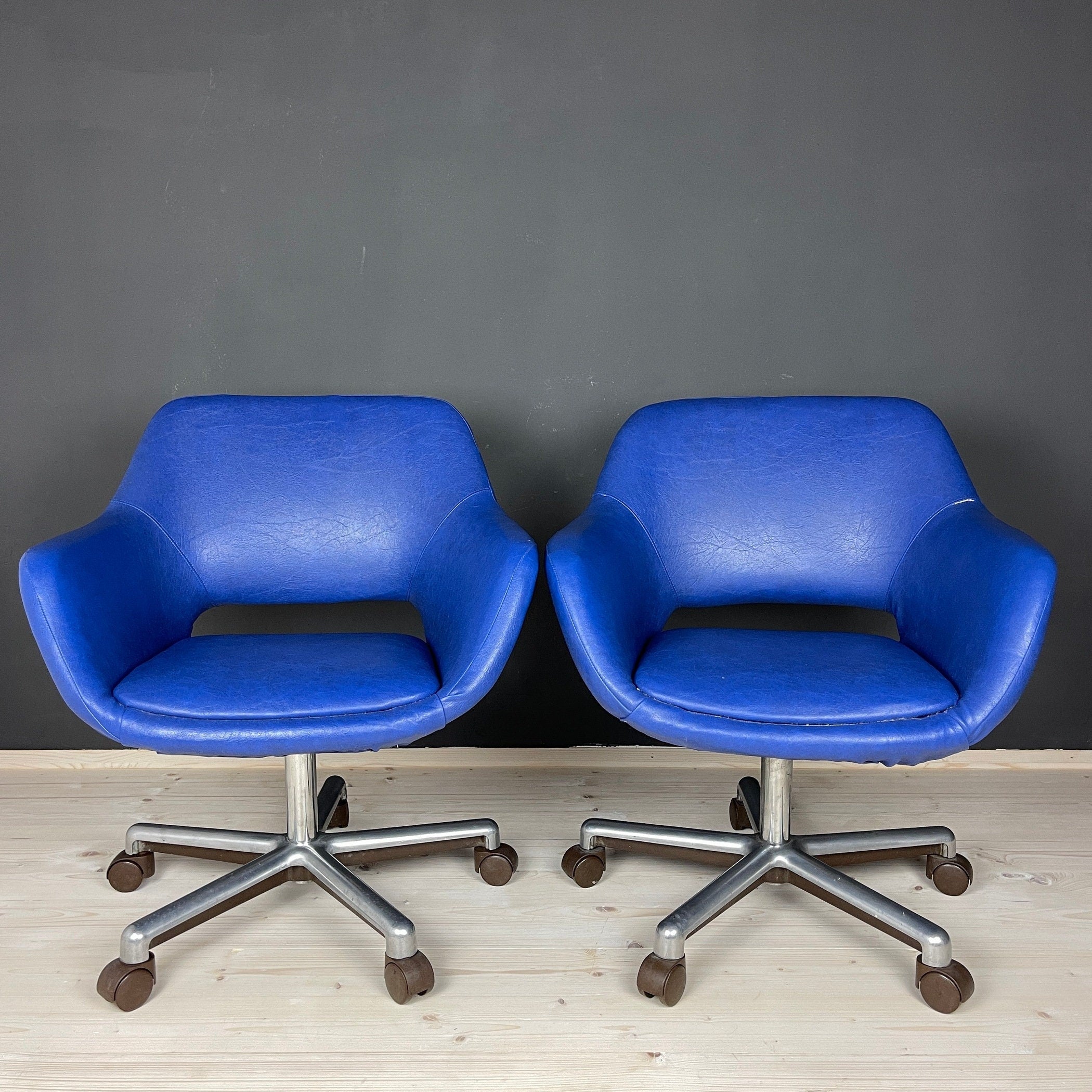Mid-century office desk chairs Stol Kamnik Yugoslavia 1980s Set of 2