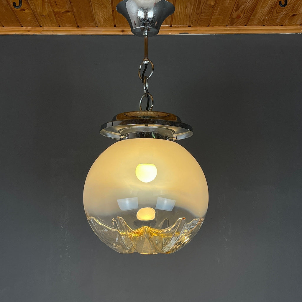 Large murano glass pendant lamp by Mazzega Italy 1960s Mid-century lighting