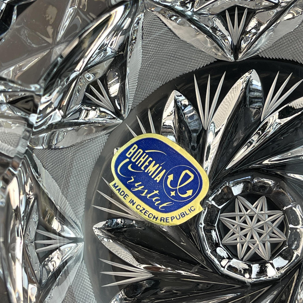 Retro Bohemian glass ashtray by Bohemia Crystal, Czech Republic, 1990s, Vintage home decor